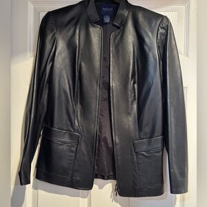 Doncaster Collection Black Leather Jacket Size 6